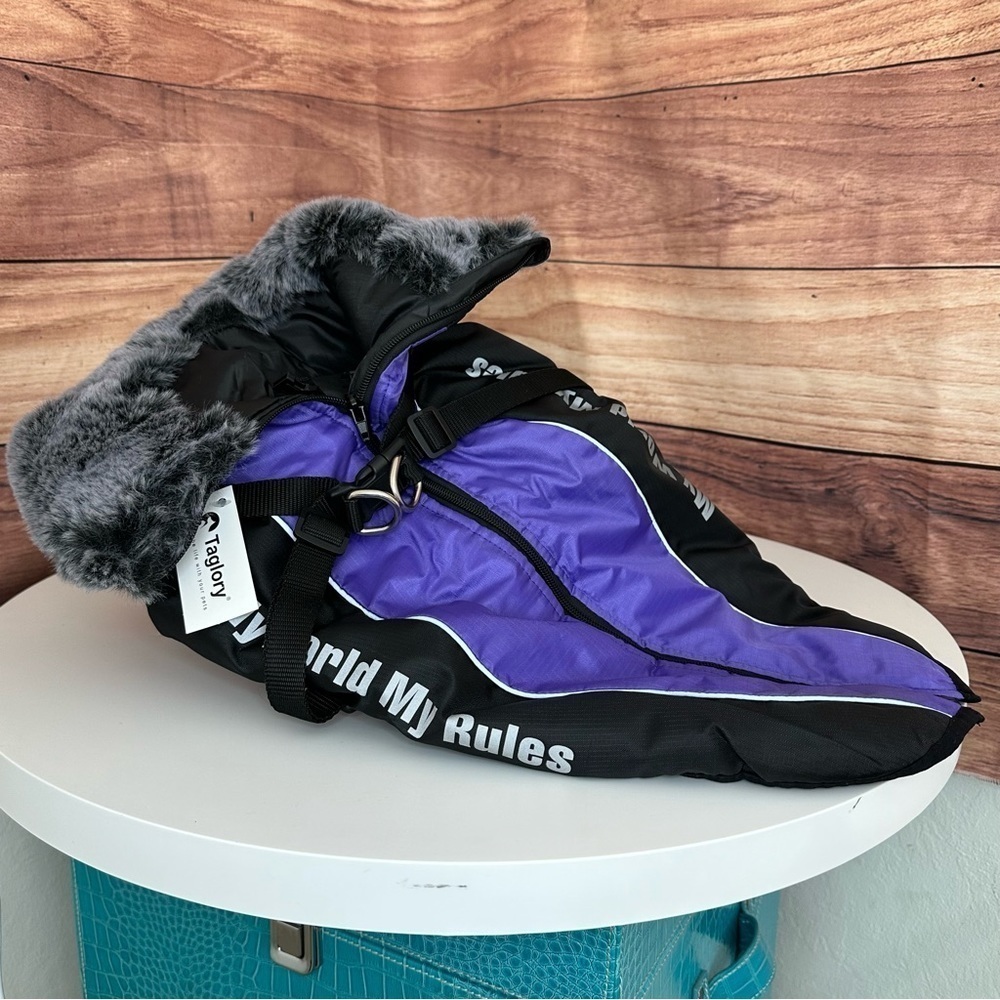 WINDPROOF DOG REFLECTIVE WINTER DOG Jacket Removable Safety Harness Snowsuit… - Picture 8 of 13